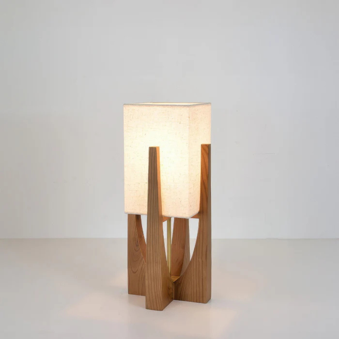 Minimalist Wooden Desk Modern Lamp