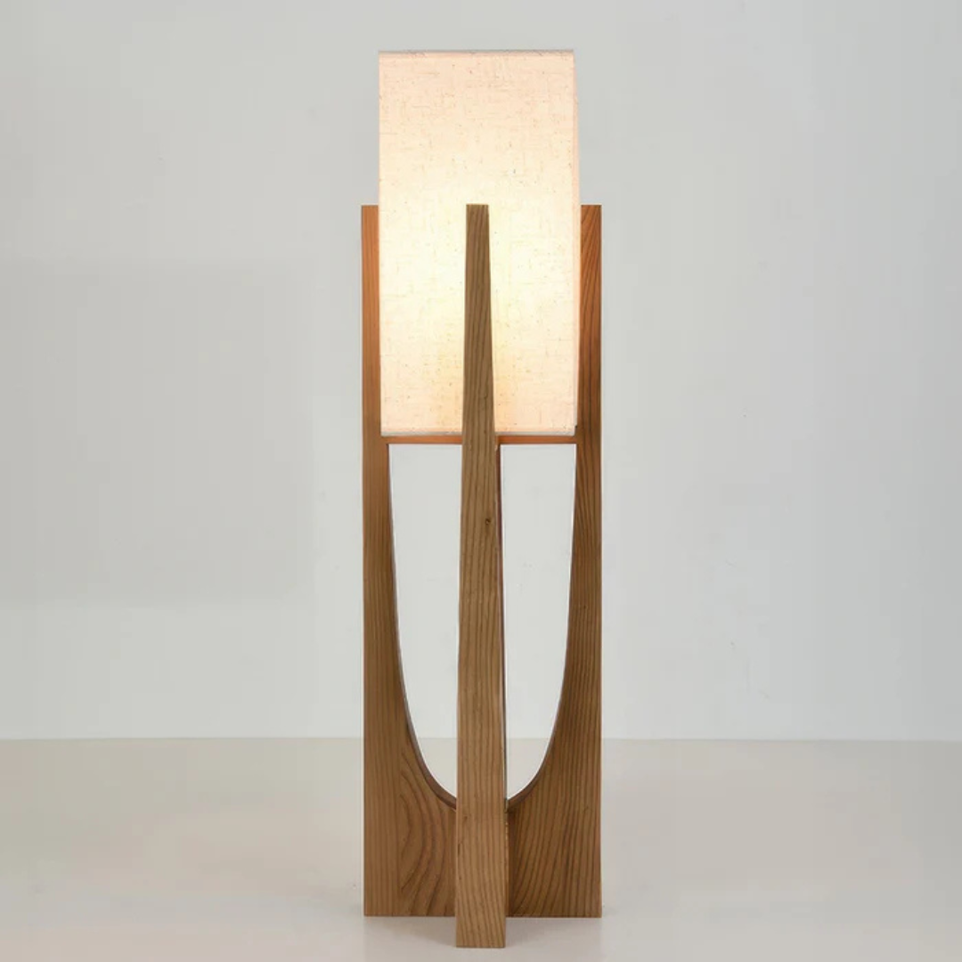 Minimalist Wooden Desk Modern Lamp