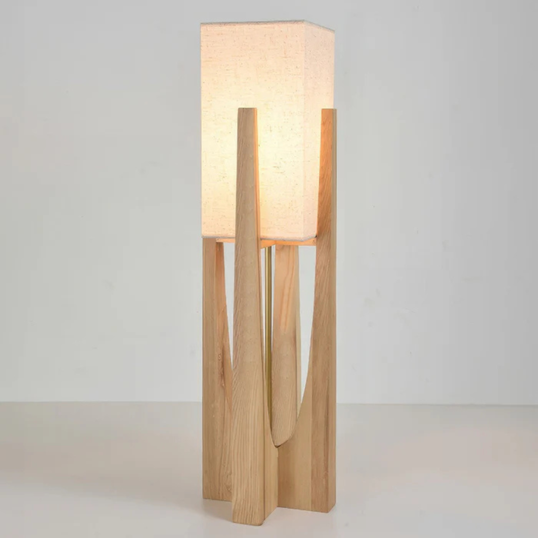 Minimalist Wooden Desk Modern Lamp