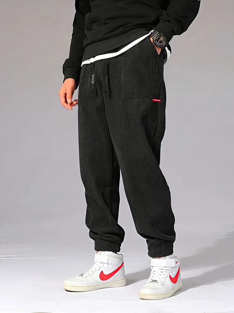 Charles | Men’s Fashionable Ribbed Loose Fit Pants