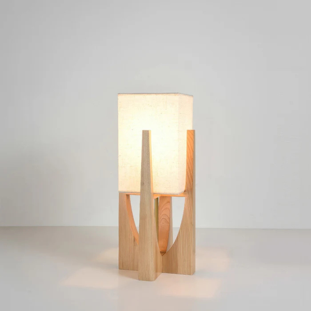 Minimalist Wooden Desk Modern Lamp