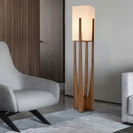 Minimalist Wooden Desk Modern Lamp