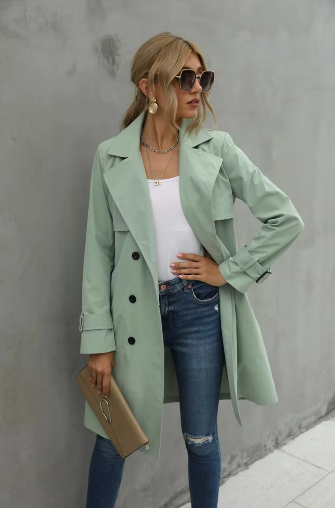 Darcey | Women’s Double-Breasted Trench Coat