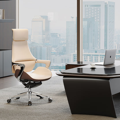 Executive leather office chair – modern design, padded seat