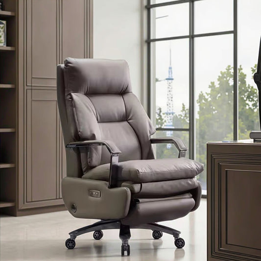 Luxury adjustable office chair with footrest – comfort & support