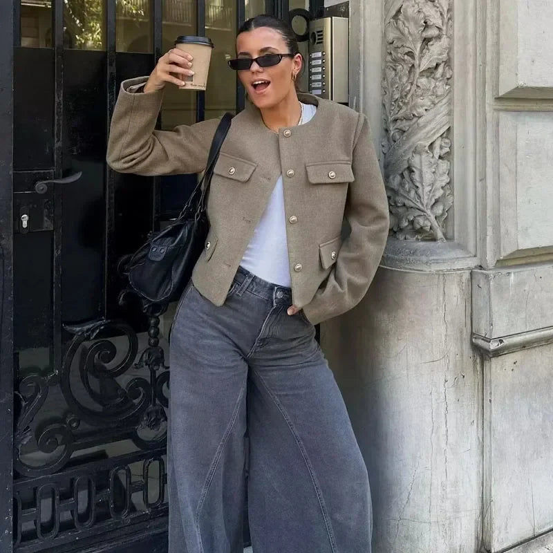 Poppy | Women’s Button-Up Jacket with Front Pockets