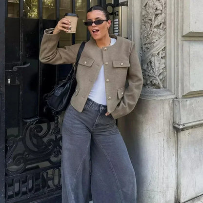 Poppy | Women’s Button-Up Jacket with Front Pockets