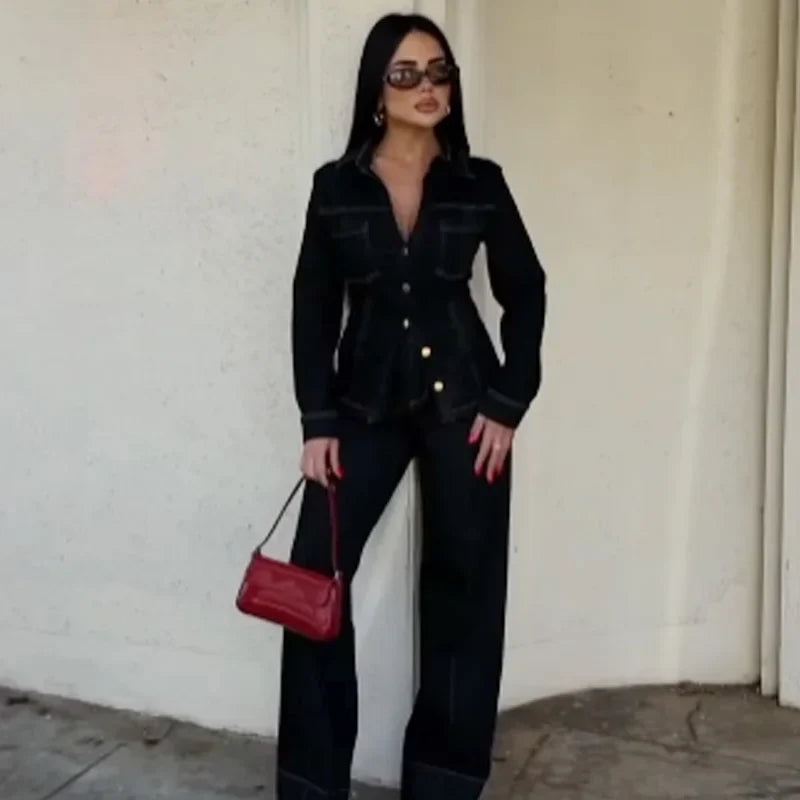 Eleanor | Women’s Winter Denim Jacket and Pants Set