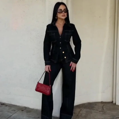 Eleanor | Women’s Winter Denim Jacket and Pants Set