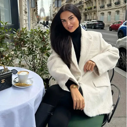 Charlotte | Elegant Fleece Blazer Coat for Women