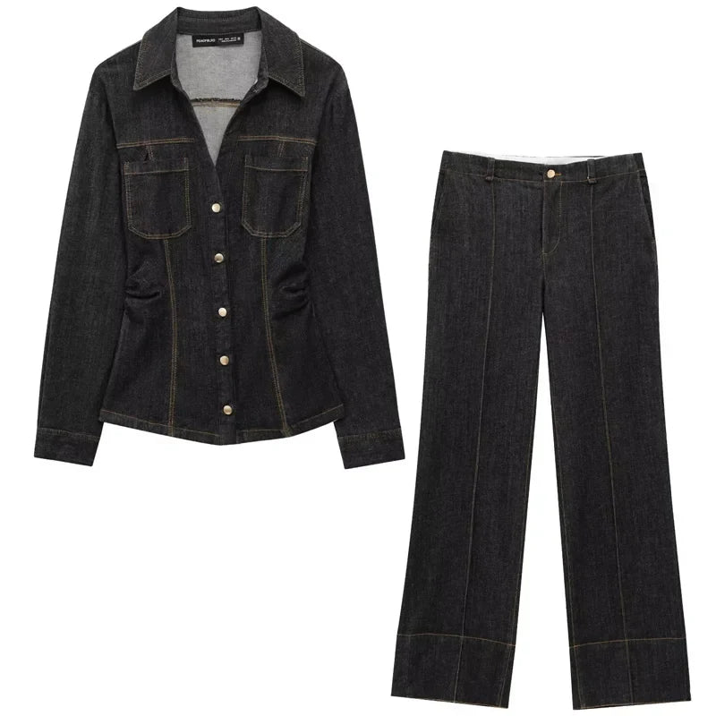 Eleanor | Women’s Winter Denim Jacket and Pants Set