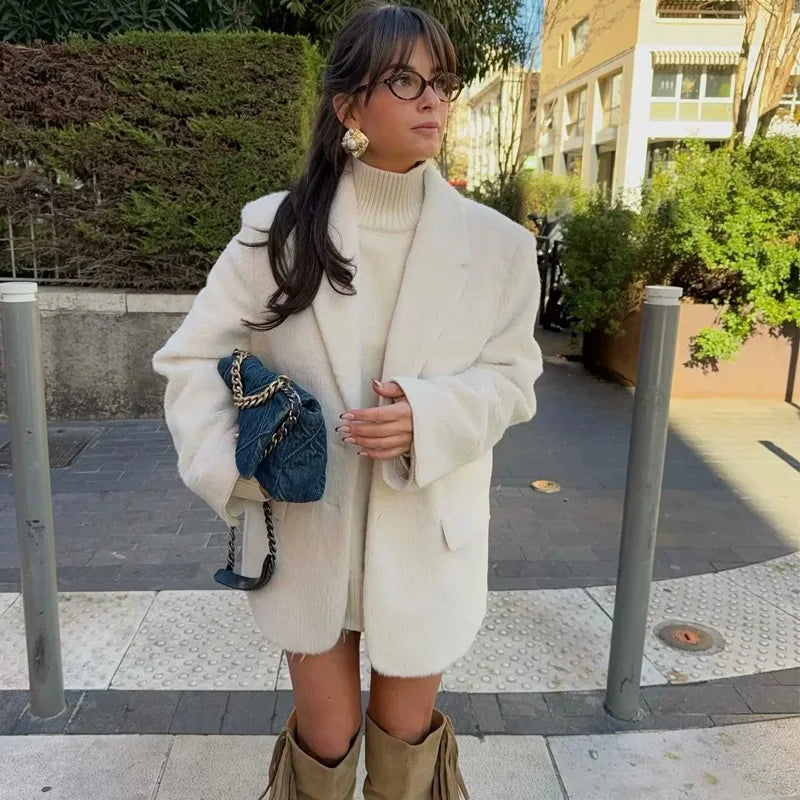 Charlotte | Elegant Fleece Blazer Coat for Women