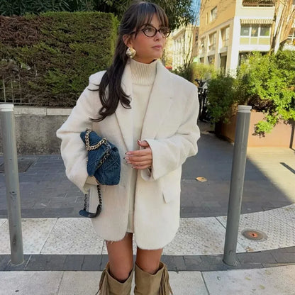 Charlotte | Elegant Fleece Blazer Coat for Women