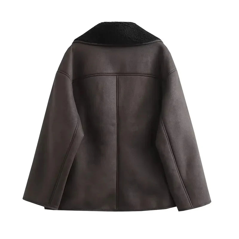 Nancy | Warm Women’s Faux Leather Shearling Jacket