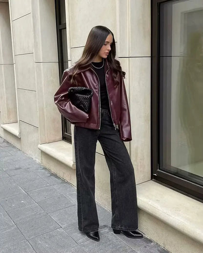 Millie | Stylish Women’s Faux Leather Zip Jacket