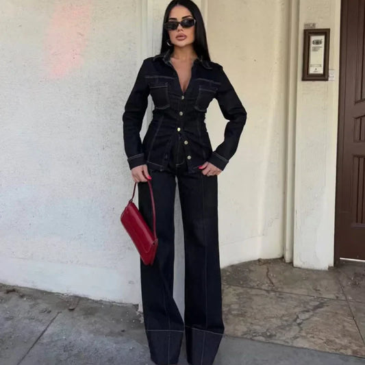 Eleanor | Women’s Winter Denim Jacket and Pants Set