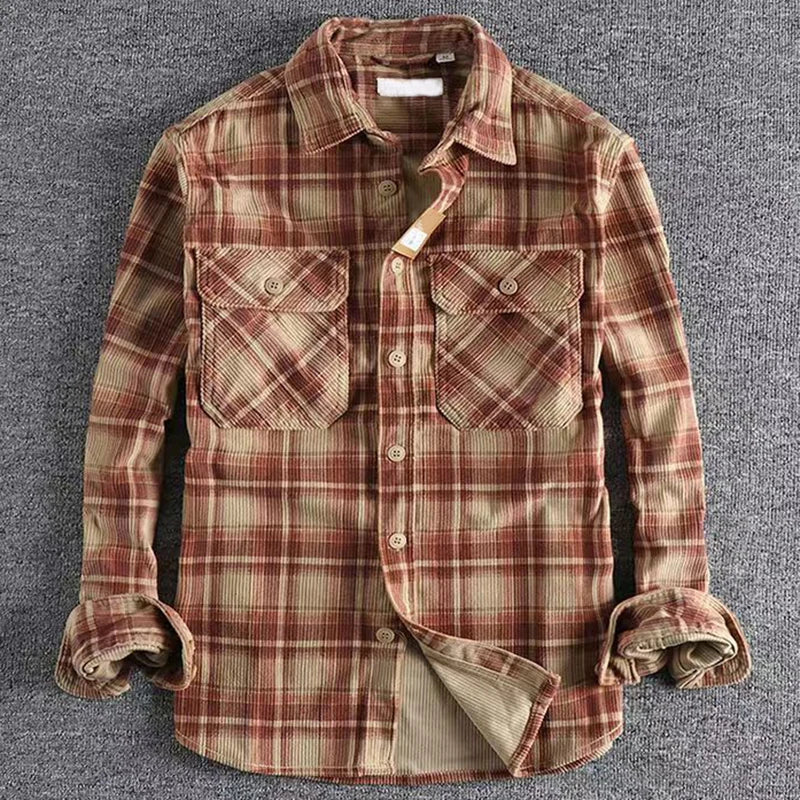Michael | Men's Plaid Button Down Shirt with Pockets