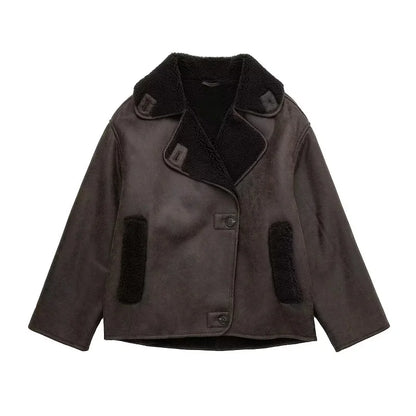 Nancy | Warm Women’s Faux Leather Shearling Jacket