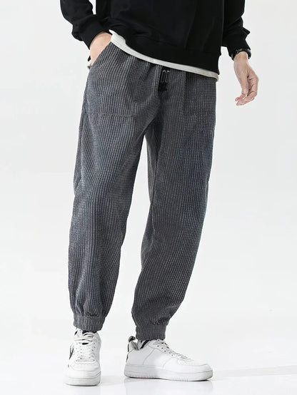 Charles | Men’s Fashionable Ribbed Loose Fit Pants