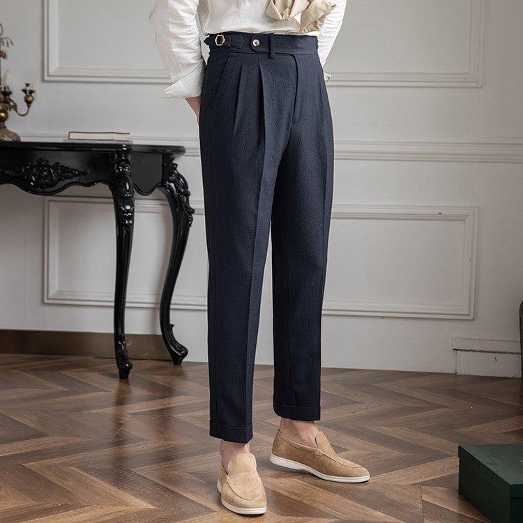 Elliot | Men’s Pleated Trousers with Belt