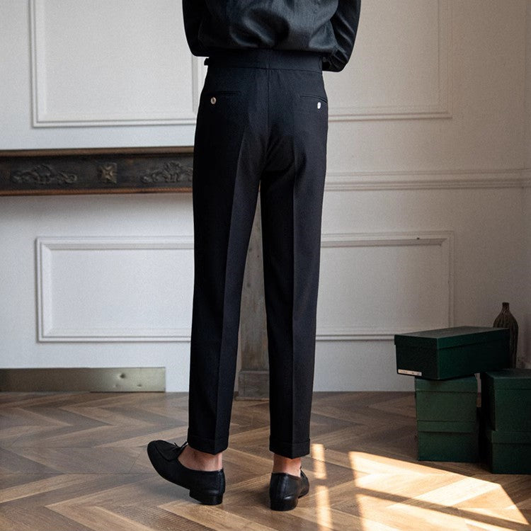 Elliot | Men’s Pleated Trousers with Belt
