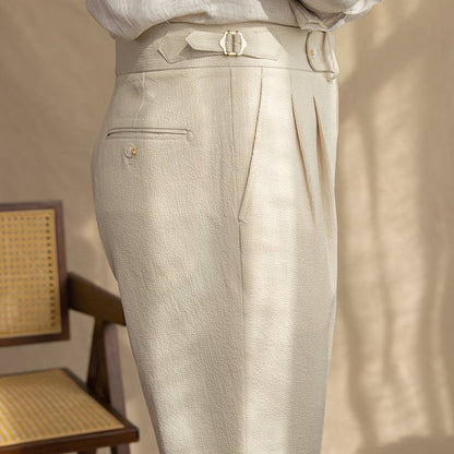 Elliot | Men’s Pleated Trousers with Belt