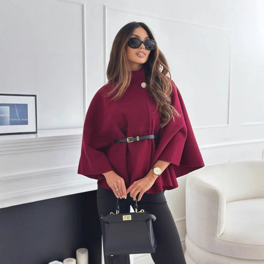 Elizabeth | Women’s Elegant Belted Cape Jacket